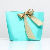 Пакет подарочный с лентой 19&times;20&times;9 см &laquo;Бирюзовый&raquo;