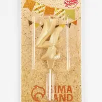 Свеча в торт &laquo;Театральная&raquo;, цифра 4, золотой металлик