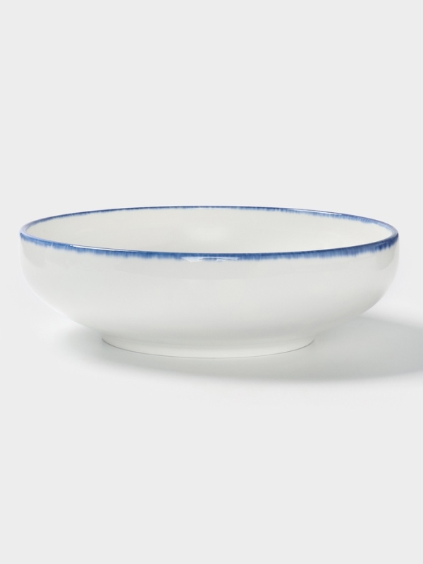 Глубокая тарелка Blue Lagoon Magistro 22.5 см, белая, синий