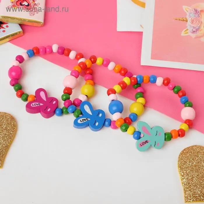 Браслет детский &laquo;Выбражулька&raquo; зайчик сонный на радуге, цвет МИКС