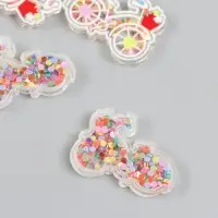 Шейкер для творчества акрил "Велосипед с корзинкой" с глиттером 0,5х4,2х3 см