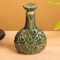 Сосуд для масла &laquo;Тропики&raquo;, 9&times;5.5&times;14 см, керамика, зелёный