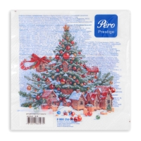 Новогодние салфетки бумажные Pero Prestige &laquo;Сказочный город&raquo;, 3 слоя, 33х33 см, 20 шт
