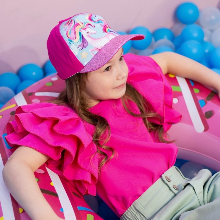 Кепка детская для девочки &laquo;Радужный единорог&raquo;, р-р. 52-54, 5-7 лет