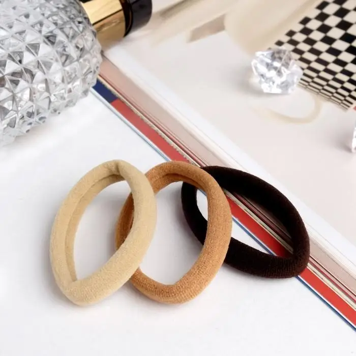 Резинка для волос "Трио" (набор 3 шт) 5,5 см, коричневые оттенки