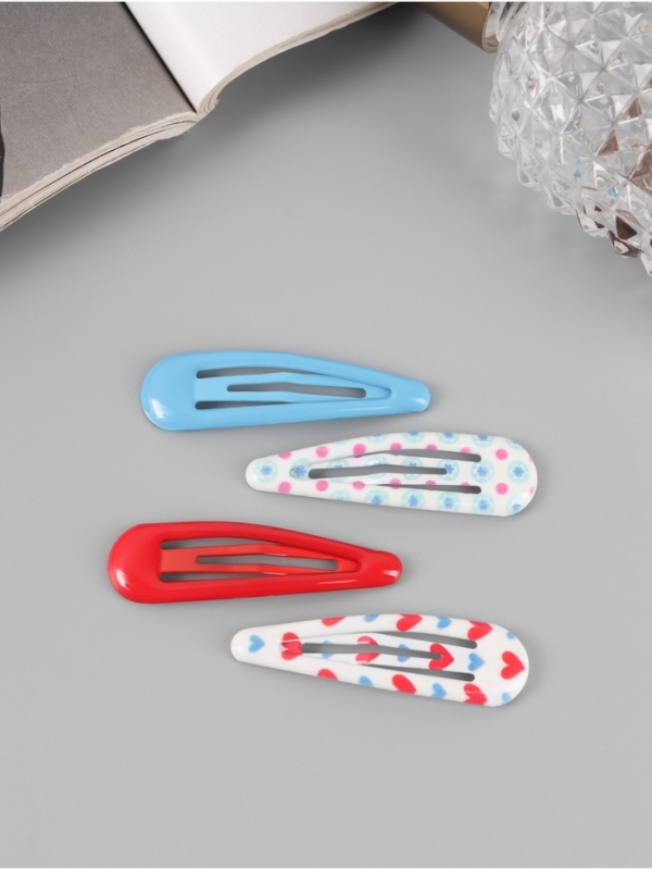 Невидимка для волос Невидимка для волос "Флора" (набор 8 шт) сердца круги, 5 см, микс