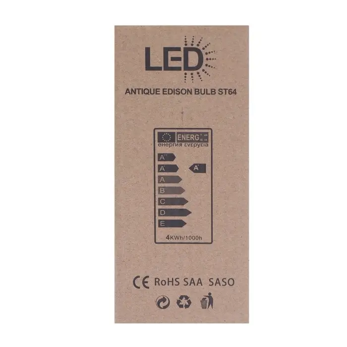 Лампа светодиодная &laquo;Ретро&raquo;, ST64, 6 Вт, E27, 630 Лм, 2700К, свечение тёплое белое, жёлтая