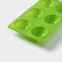 Форма для выпечки Доляна &laquo;Фигуры. Полусфера&raquo;, силикон, 27&times;18&times;3,5 см, 6 ячеек (7&times;7&times;3,5 см), цвет МИКС