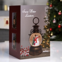 Светодиодная фигура &laquo;Фонарь с Дедом Морозом&raquo; 11 &times; 19 &times; 11 см, пластик, батарейки ААх3 (не в комплекте), USB, свечение тёплое белое