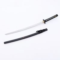 Сувенирное оружие &laquo;Катана на подставке&raquo;, чёрные ножны с иероглифами, 104см
