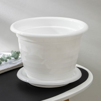 Горшок для цветов с поддоном &laquo;Виола&raquo;, 5 л, пластиковый, белый