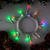 Гирлянда &laquo;Нить&raquo; 2.5 м, IP20, прозрачная нить, 25 LED, свечение RG/RB, мигание, 220 В