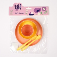Набор детской посуды Lalababy Follow Me (тарелка, миска, стаканчик, 2 ложки), цвет розовый Набор детской посуды Lalababy Follow Me (тарелка, миска, стаканчик, 2 ложки), цвет розовый