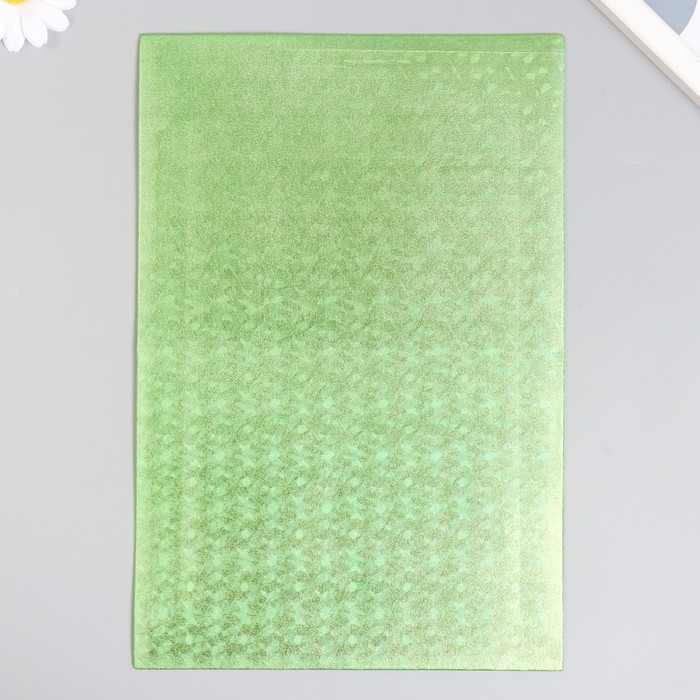 Фоамиран голограмма Фоамиран голограмма "Зелёный салат" 1,8 мм набор 5 листов 20х30 см