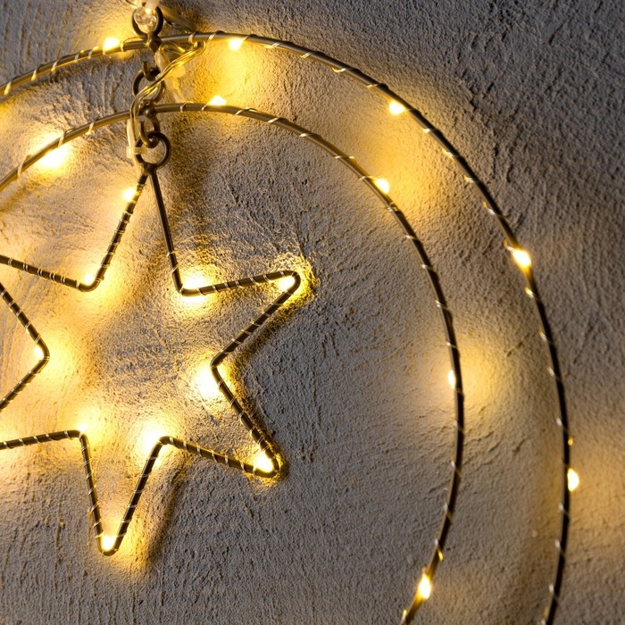 Светодиодная фигура &laquo;Парад планет&raquo; 35.5 см, металл, батарейки ААх3 (не в комплекте), свечение тёплое белое