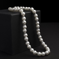 Бусы жемчуг &laquo;Невеста&raquo; со стразами, шар №8, цвет белый, L=45 см