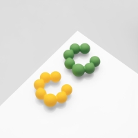 Серьги «Каффы» набор 2 шт, сферы, цвет зёлено-жёлтый Серьги «Каффы» набор 2 шт, сферы, цвет зёлено-жёлтый