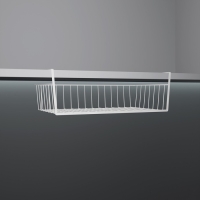 Корзина сетчатая навесная на полку Доляна, 40&times;25,5&times;14 см, цвет белый