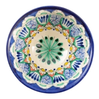 Пиала чайная Риштанская керамика "Цветы" большая, 11 см, микс Пиала чайная Риштанская керамика "Цветы" большая, 11 см, микс