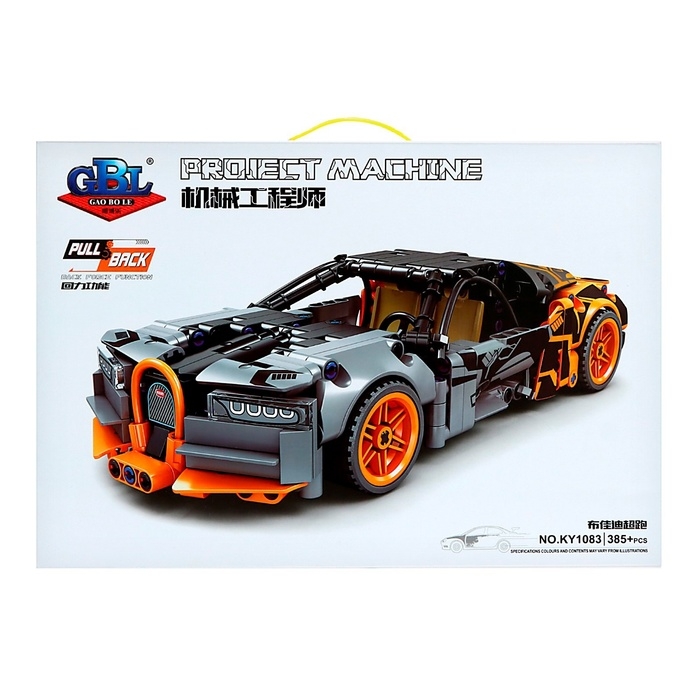 Конструктор Гонка «Бугатти», инерция, 385 деталей Конструктор Гонка «Бугатти», инерция, 385 деталей