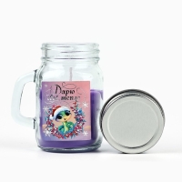 Новогодняя свеча в баночке с ручкой &laquo;Новый год: Дарю свое тепло&raquo;, аромат мандарин, 7 х 8,5 х 5 см