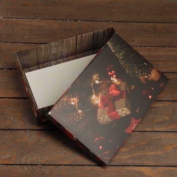 Новый год. Коробка подарочная новогодняя складная, крышка-дно, Новый год. Коробка подарочная новогодняя складная, крышка-дно,"Новогодний подарок" 30 х 20 х 9 см