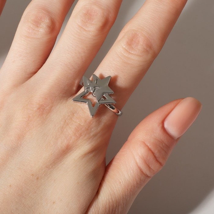 Кольцо «Звёзды» трио, цвет серебро, безразмерное Кольцо «Звёзды» трио, цвет серебро, безразмерное