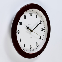 Часы настенные, серия: Классика, d-29 см, бордовый обод