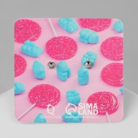 Серьги пластик &laquo;Мишутка&raquo;, цветные в серебре