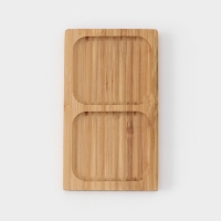 Менажница Striata, 2 секции, 17&times;9,5 см, цвет бежевый