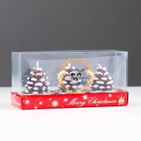 Набор свечи новогодние "Шишка", 3 шт, 4&times;6 см,