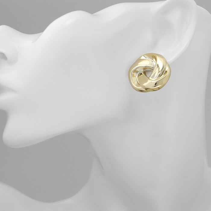 Серьги пластик &laquo;Круг&raquo; с изгибами, цвет золото