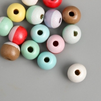 Бусины для творчества дерево "Крапинки на шариках" набор 15 шт d=1,2 см