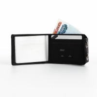 Портмоне мужское на магнитах, отдел для купюр, карт, монет, цвет чёрный Портмоне мужское на магнитах, отдел для купюр, карт, монет, цвет чёрный