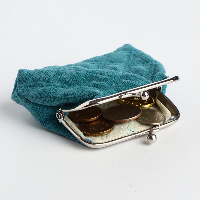 Кошелёк женский на фермуаре, цвет голубой Кошелёк женский на фермуаре, цвет голубой