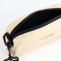 Сумка женская на молнии, TEXTURA, маленький размер, длинный ремень, цвет бежевый