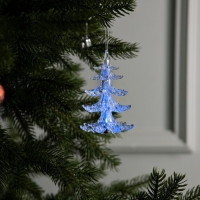 Ёлочная игрушка &laquo;Хрустальная ёлочка&raquo; 12 см, от батареек, свечение мульти (RGB)