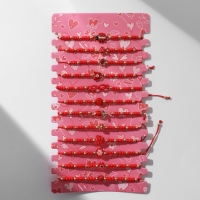 Браслеты-обереги &laquo;Нить желаний&raquo; набор 12 шт., бисер, цвет красно-золотой