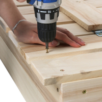 Песочница детская деревянная, с крышкой, 100 &times; 100 &times; 18 см, без покраски, лавочки (2 шт.), Greengo