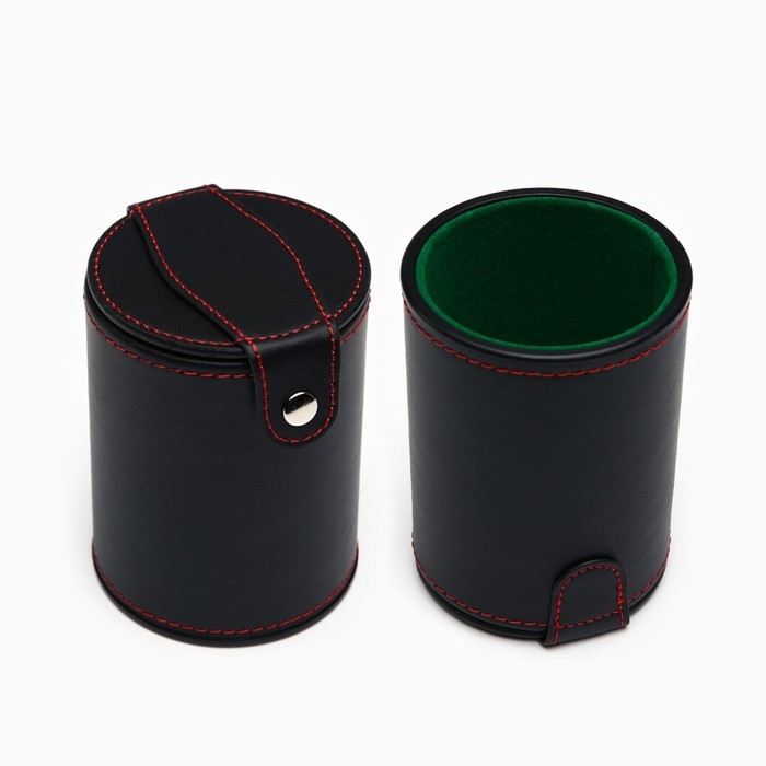 Кожаный стакан для игральных костей, 5 кубиков в комплекте, 7.9 х 10.2 см
