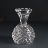 Подсвечник стекло на 1 свечу d=3 см "Ромбы" прозрачный 8х8х11 см