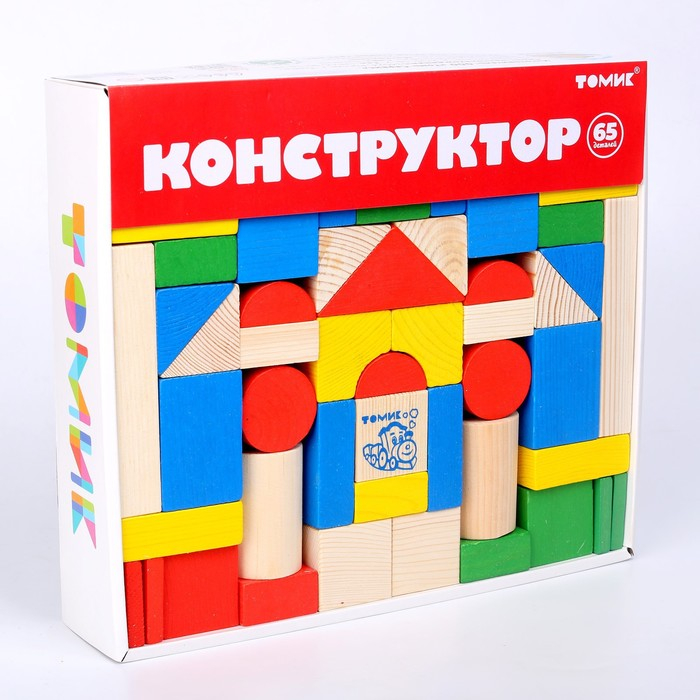 Конструктор &laquo;Цветной&raquo;, 65 элементов