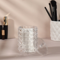 Органайзер для ватных палочек, с крышкой, d = 8 &times; 12,5 см, в картонной коробке, цвет прозрачный