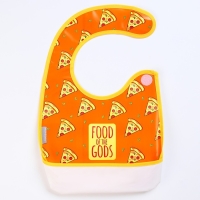 Нагрудник для кормления &laquo;Pizza&raquo; непромокаемый на липучке, с карманом
