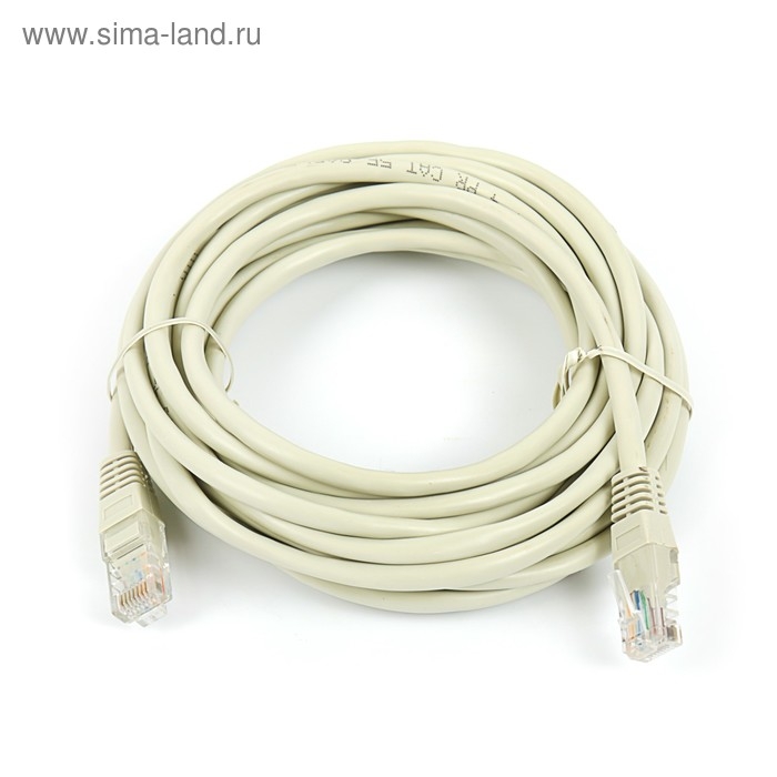 Патч-корд Gembird PP12e-5M, UTP 5е кат., RJ-45(m)-RJ-45(m), 5 м, серый Патч-корд Gembird PP12e-5M, UTP 5е кат., RJ-45(m)-RJ-45(m), 5 м, серый