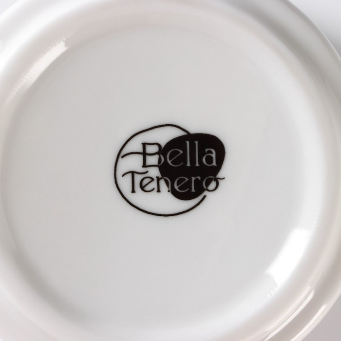 Набор керамический для специй и соусов на бамбуковой подставке BellaTenero, 5 предметов: 2 соусника 200 мл, сахарница 360 мл, солонка 120 мл, перечница 120 мл, цвет белый