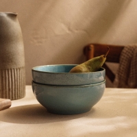 Набор мисок фарфоровых SL Home &laquo;Аззура&raquo;, 1,2 л, d=18,5 см, цвет голубой