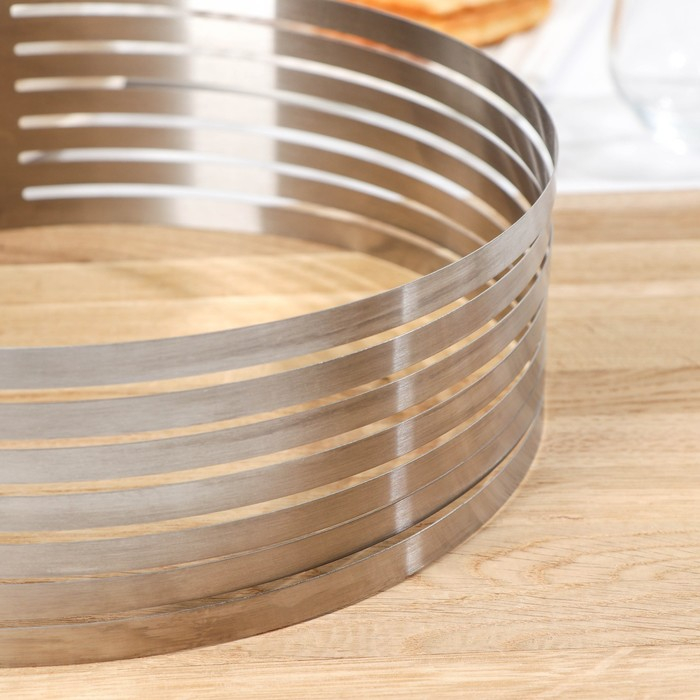 Форма для выкладки и выпечки с регулировкой размера, 25-30 см, цвет серебристый Форма для выкладки и выпечки с регулировкой размера, 25-30 см, цвет серебристый