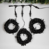 Гирлянда &laquo;Клип-лайт&raquo; 3 нити по 20 м, IP44, УМС, тёмная нить, 399 LED, свечение зелёное, 8 режимов, 24 В