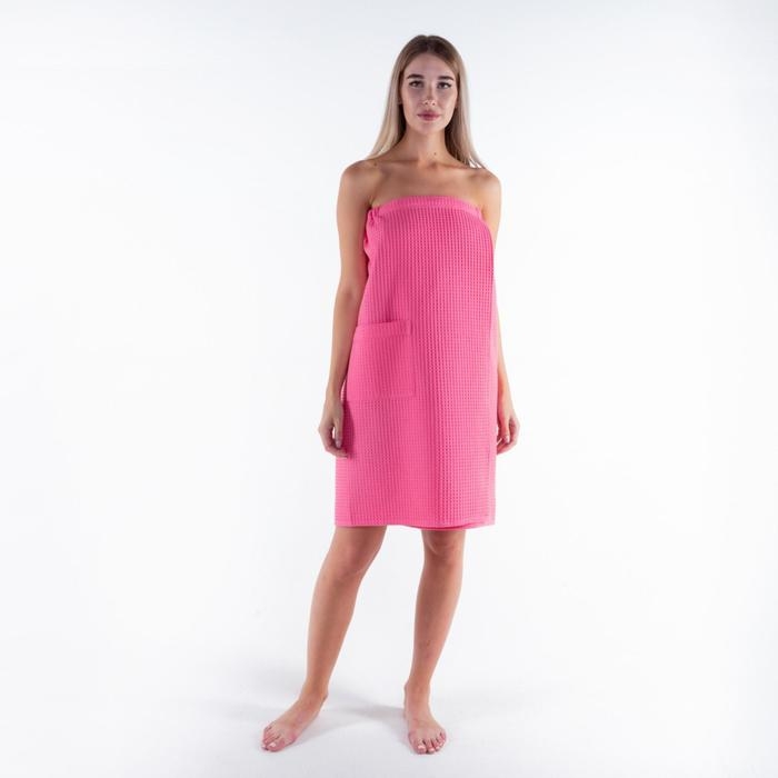 Полотенце банное Этель &laquo;Парео&raquo; с карманом 80*140 см. цв. ягодный, 100% хл, вафля 240 г/м2